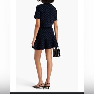 Maje knitt effect Blue Fit and Flare Mini Dress  Small